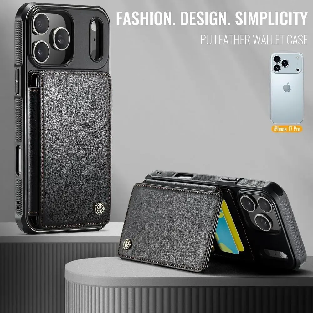 Vinich For IPhone 17 Pro Wallet Case With Card Holder, RFID Blocking Credit